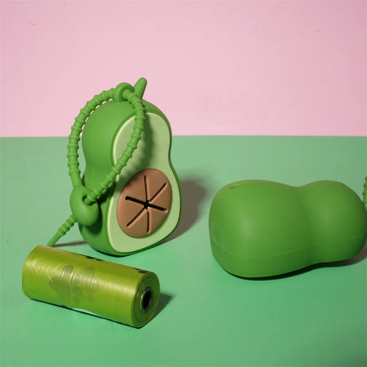 1 Cute Avocado Dispenser + 1 Roll of Garbage Bags (Poop Bags)