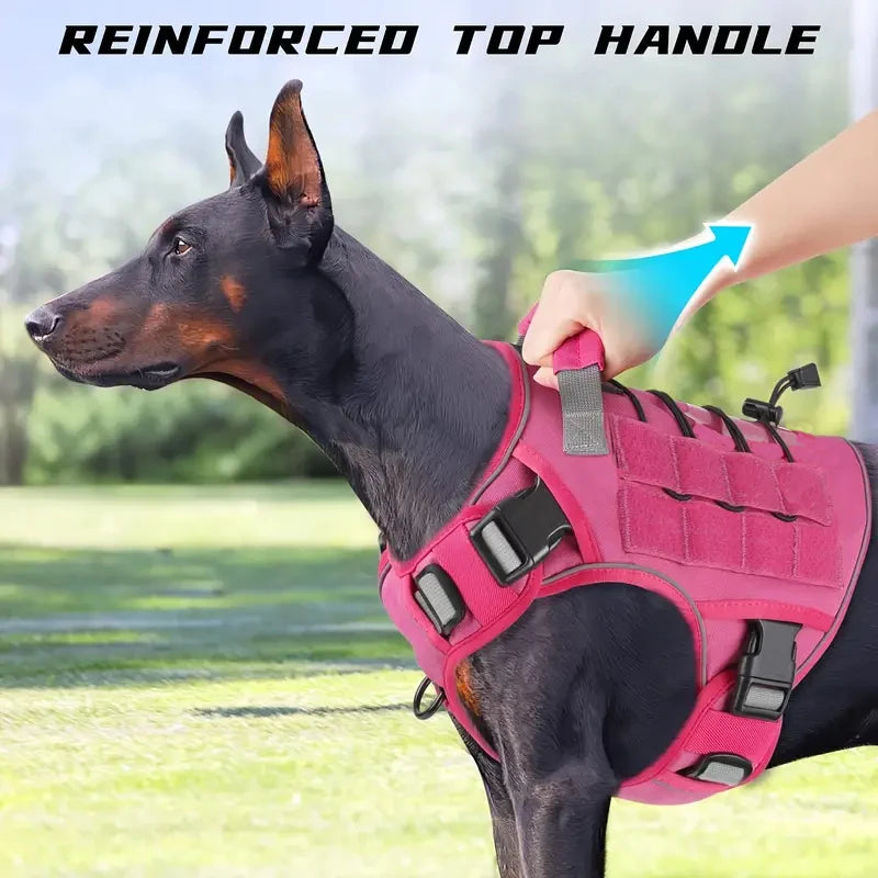 Adjustable No-Pull Tactical Dog Harness with Handle | Reflective Military Vest
