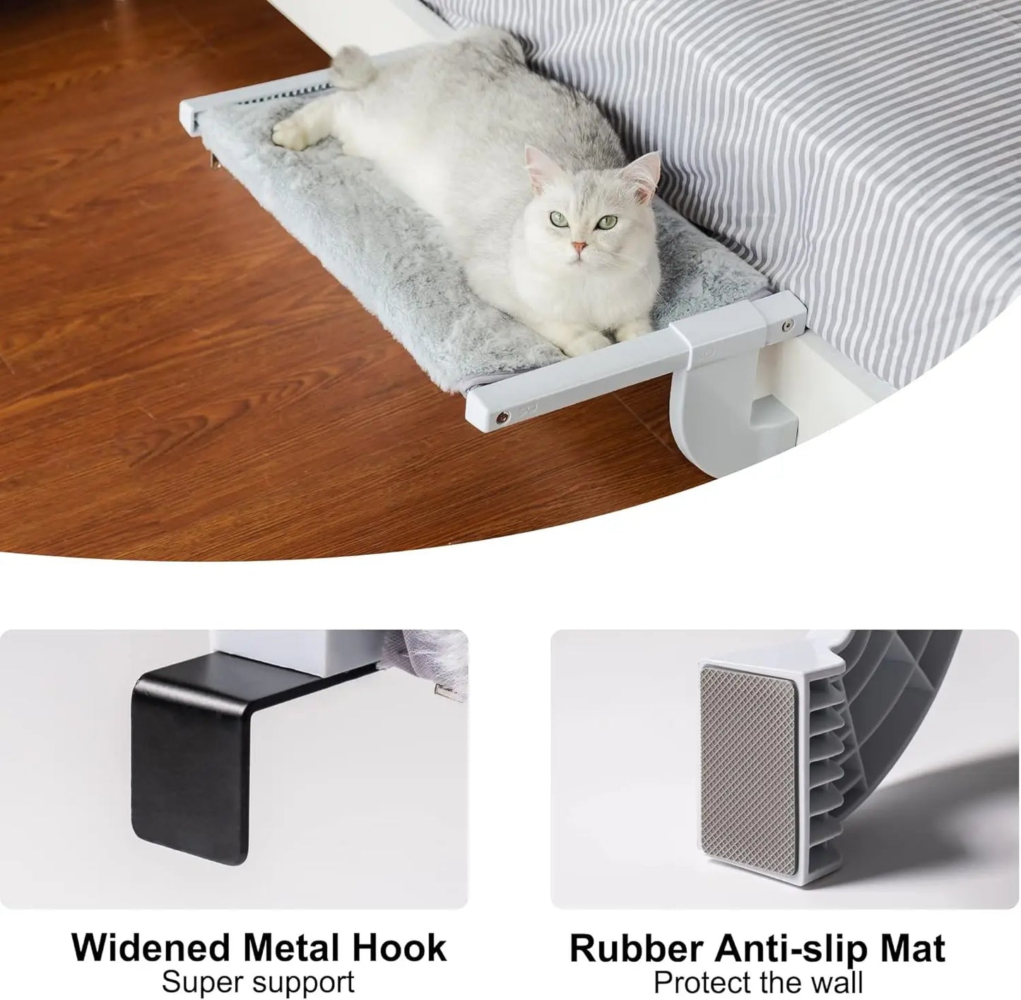 Large Adjustable Cat Window Bed with 2-sided Cushion