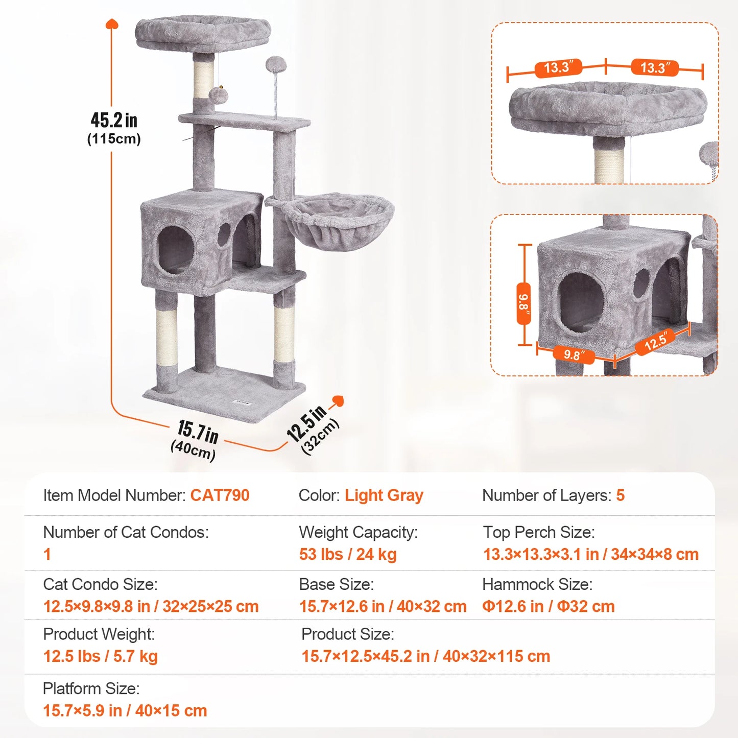 Cat Tree Towers | Cat Condo Sisal Scratching Post | Hammock | Multiple Options