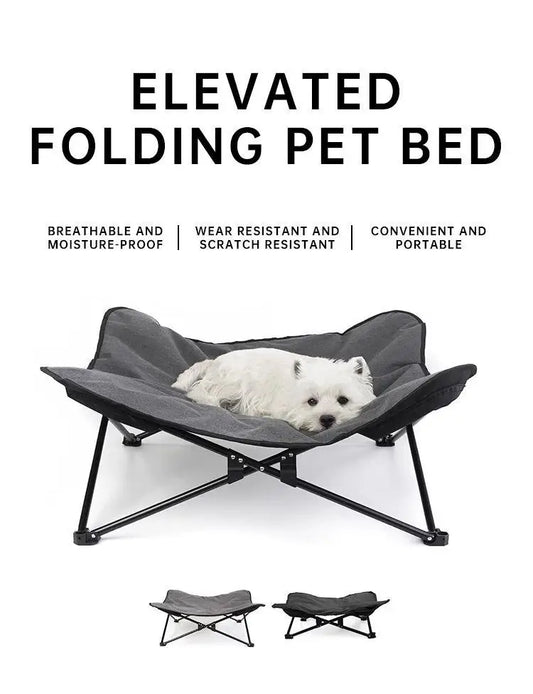 Elevated Outdoor Camping Foldable Pet Bed with Support and Mattress
