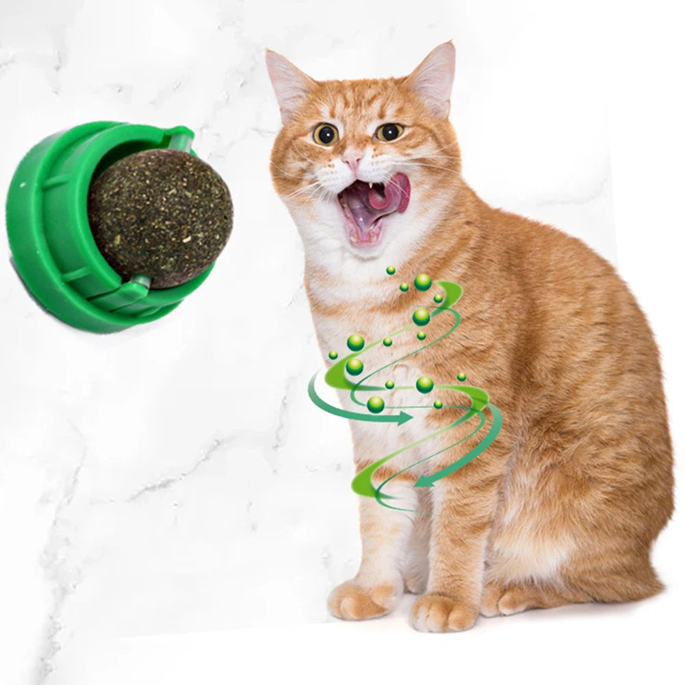 3Pcs Catnip Ball Rotatable | Lickable | Self-Adhensive
