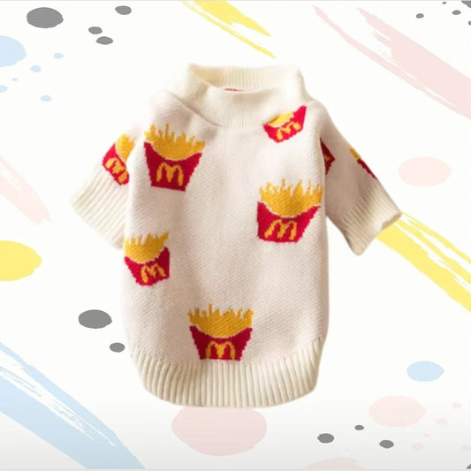 Soft Cotton French Fries Sweater for Dogs