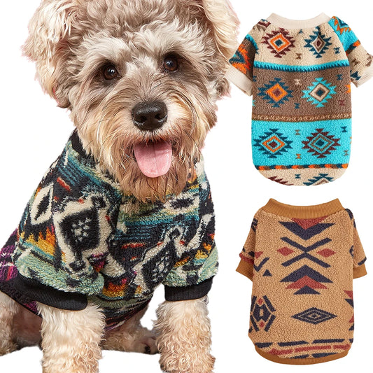 Warm Woolen Fleece Sweater for Dogs | Multiple Colors/Patterns