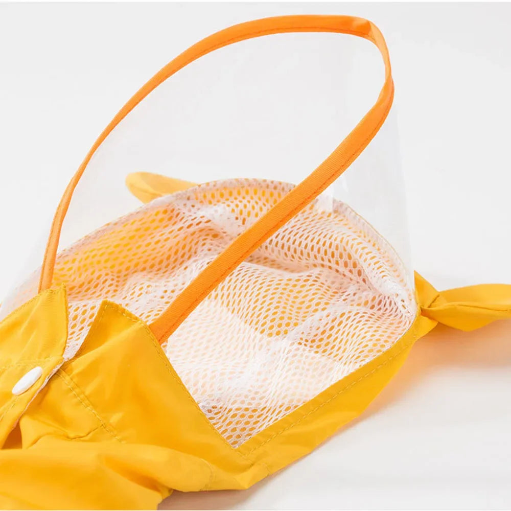 Cute Dog Raincoat Waterproof Costume | Yellow Bear or Honey Bee