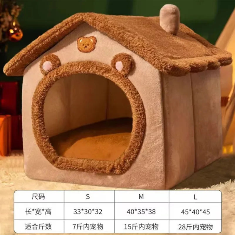 Cozy Gingerbread House for Dogs or Cats | Winter Wonderland | Washable